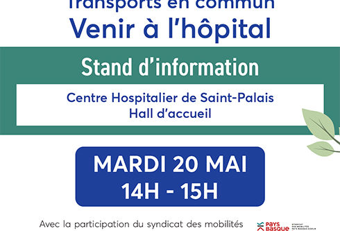 Ecomobilité pour venir à l’Hôpital : stand d’information mardi 20 mai Saint Palais