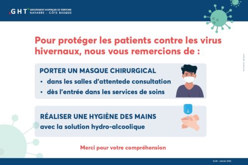 Port du masque obligatoire au sein du Centre Hospitalier de Saint-Palais