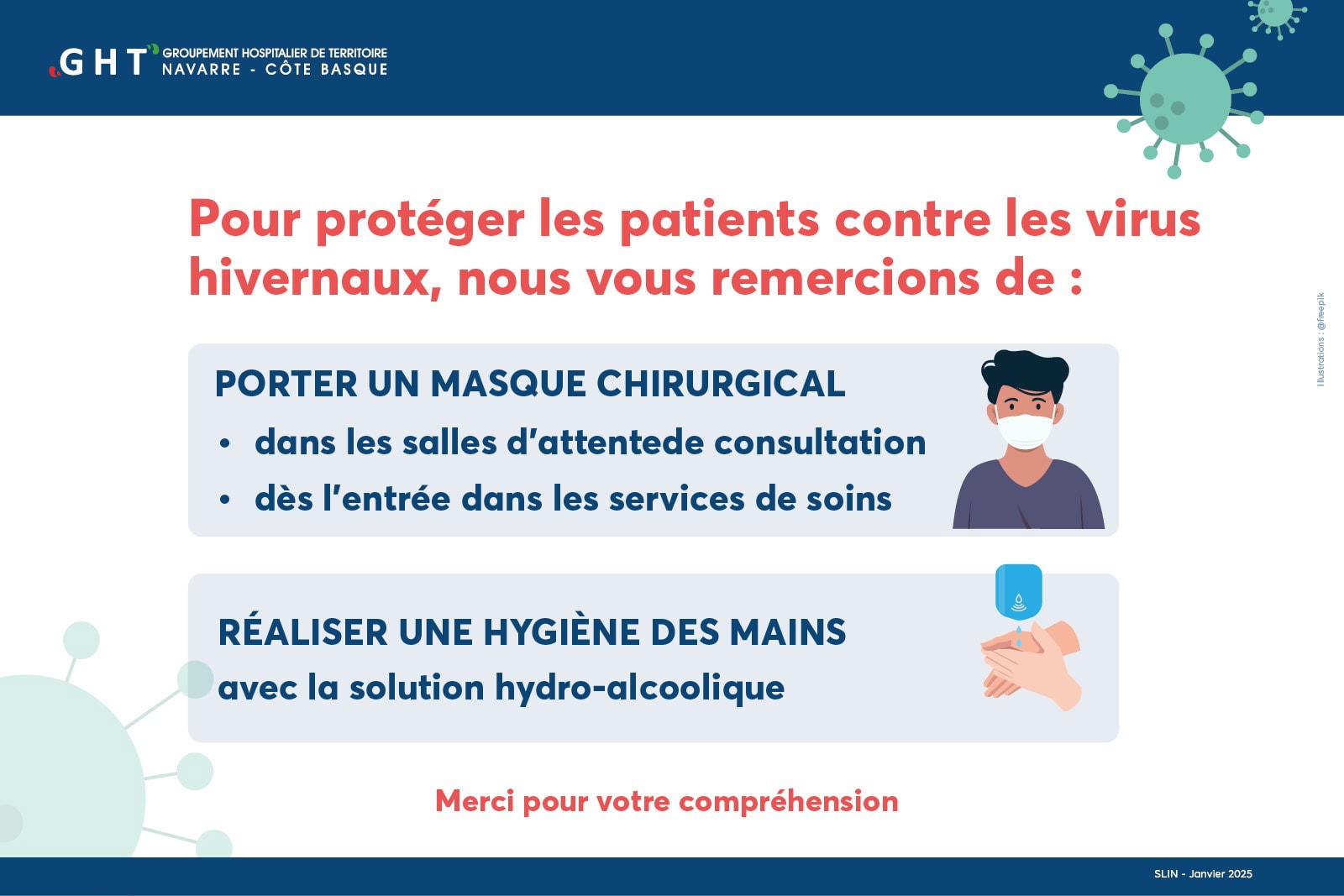 Port du masque obligatoire au sein du Centre Hospitalier de Saint-Palais