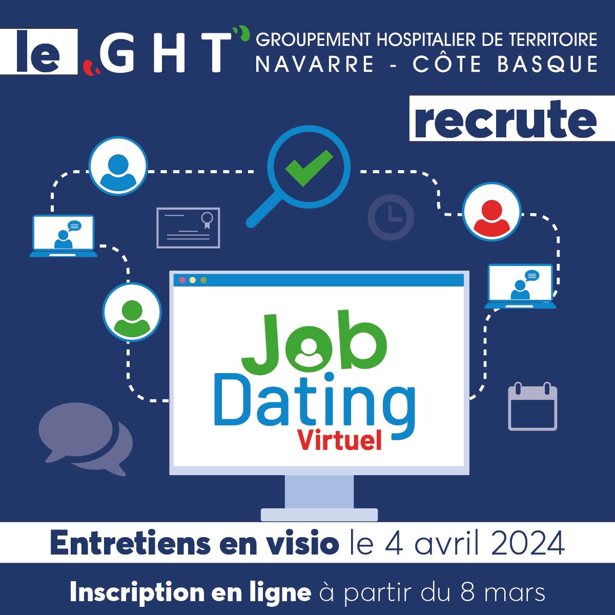 Recrutement : Job Dating virtuel du GHT Navarre Côte Basque 4 avril