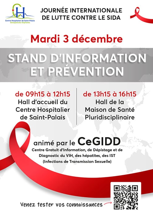 Journée internationale du SIDA : le CEGIDD Pays Basque mobilisé à Saint Palais – 3 décembre